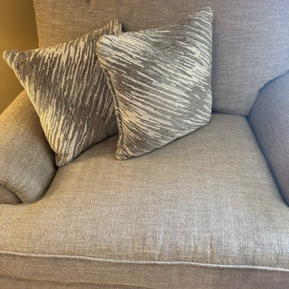 Gray and Off White  Throw Pillows